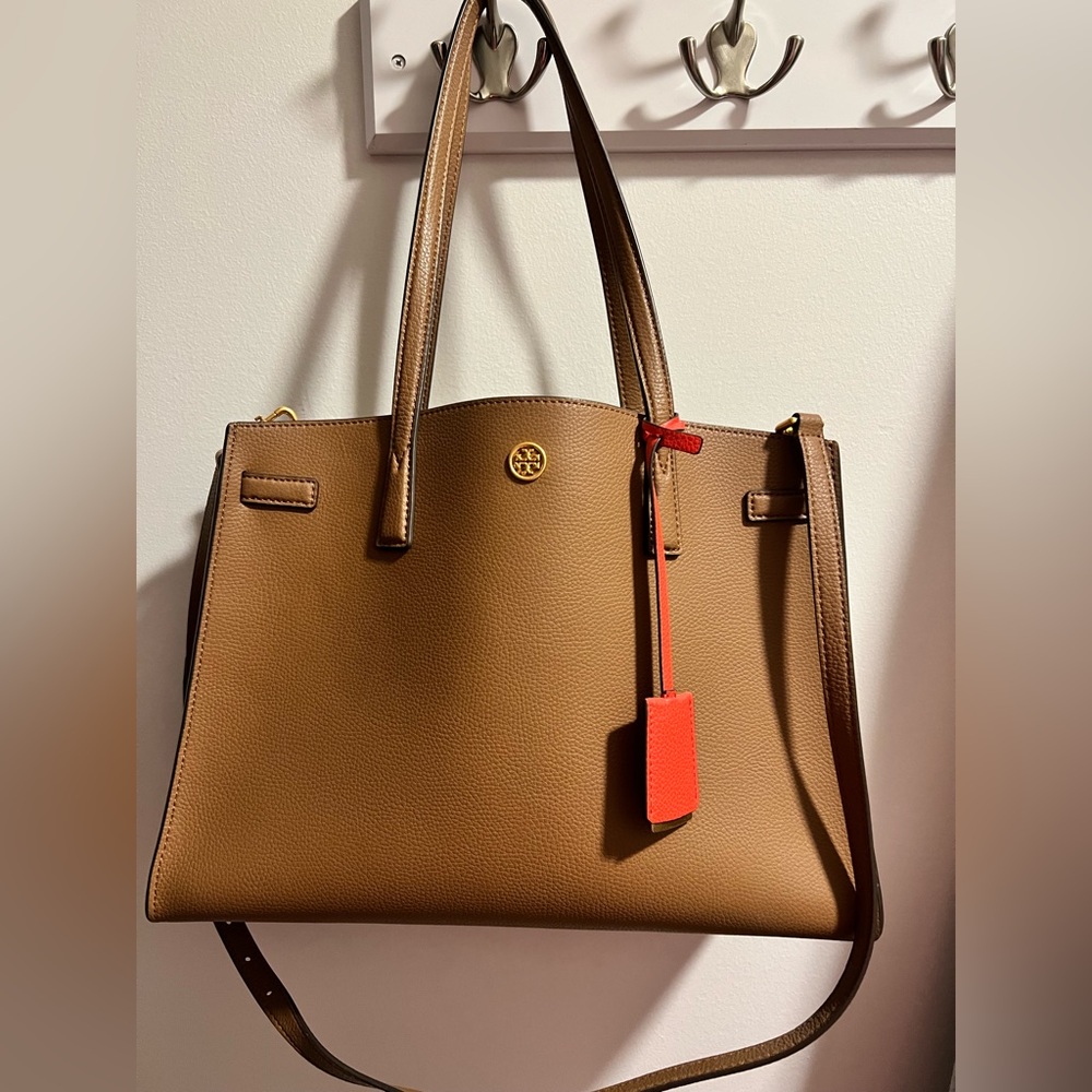 Like New Tory Burch Brown with Orange lining tote.